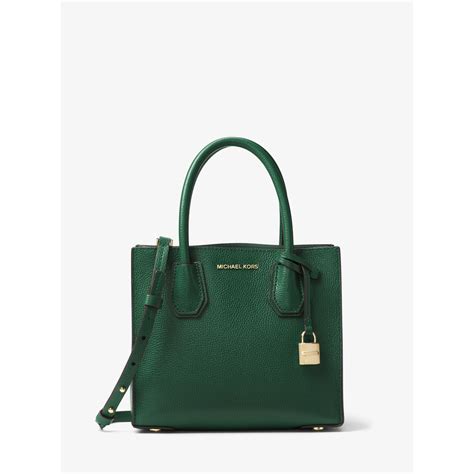 michael kors mercer medium green|Michael Kors medium mercer handbag.